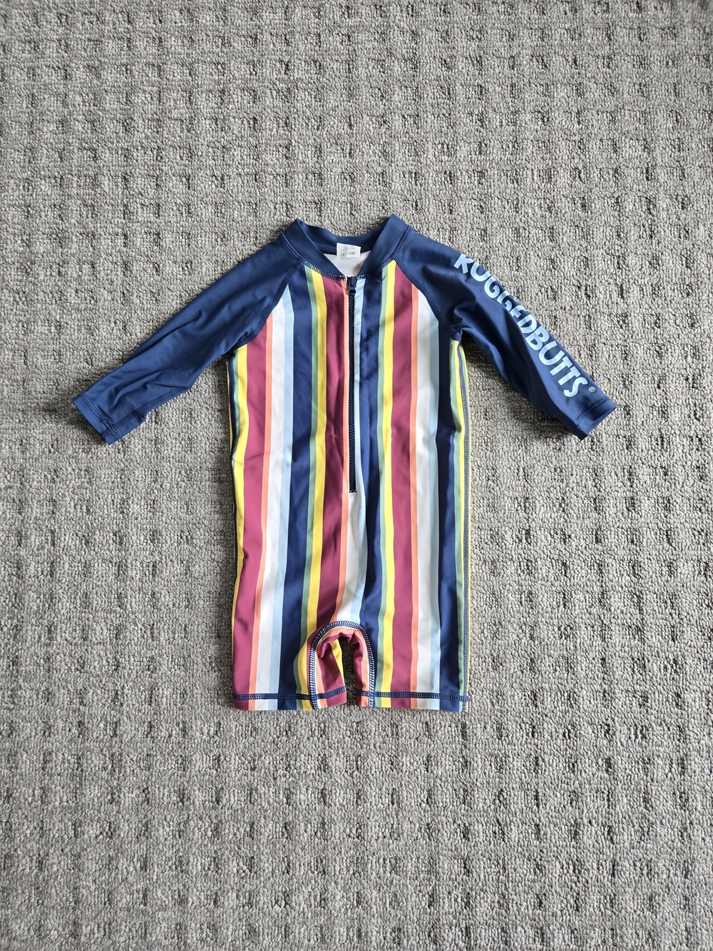Rugged Butts Multi-Stripe Rash Guard One-Piece Swim Suit